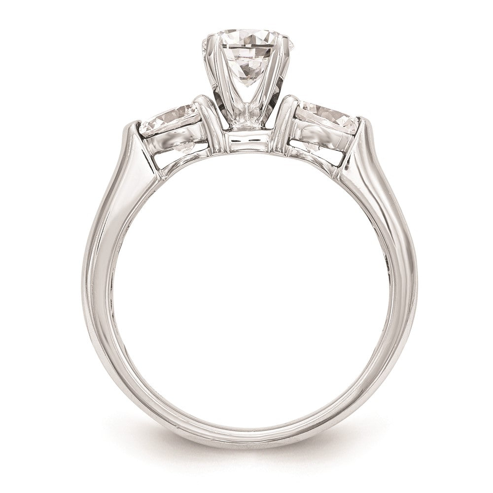 High-Quality 14K White Gold 3-Stone Engagement Ring Setting - Stylish Value!