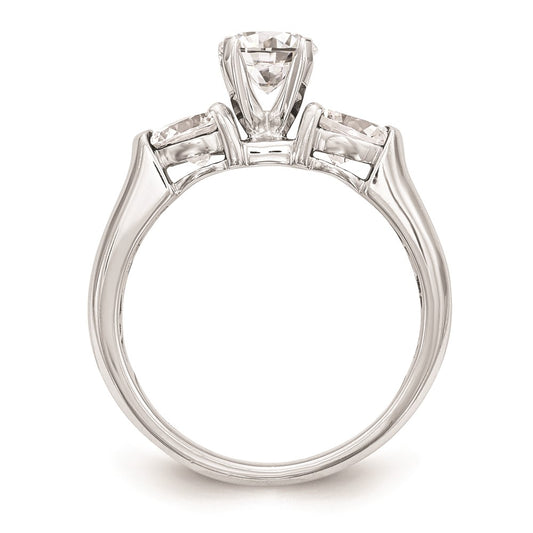High-Quality 14K White Gold 3-Stone Engagement Ring Setting - Stylish Value!
