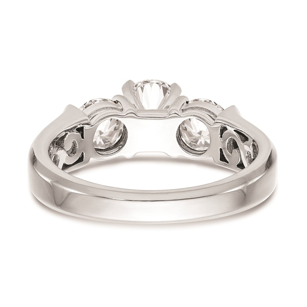 High-Quality 14K White Gold 3-Stone Engagement Ring Setting - Stylish Value!