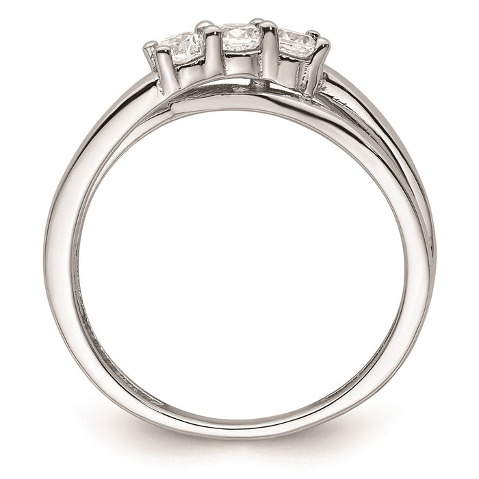 Buy Exclusive 14K White Gold 3-Stone Engagement Ring Setting - Stylish 1/10 Carat-2