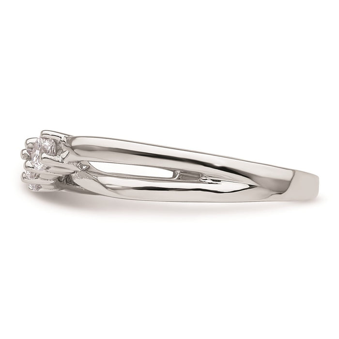 Buy Exclusive 14K White Gold 3-Stone Engagement Ring Setting - Stylish 1/10 Carat-3