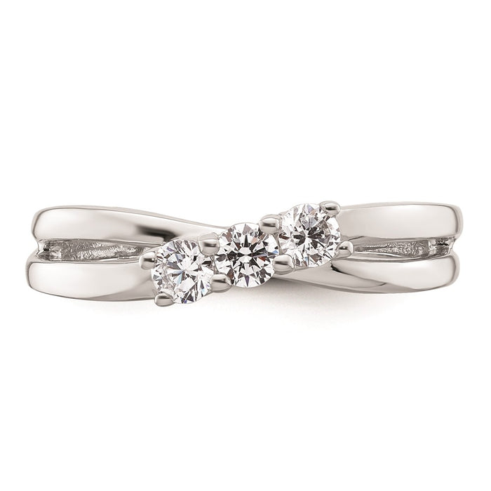 Buy Exclusive 14K White Gold 3-Stone Engagement Ring Setting - Stylish 1/10 Carat-4