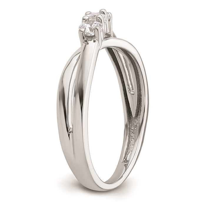 Buy Exclusive 14K White Gold 3-Stone Engagement Ring Setting - Stylish 1/10 Carat-6