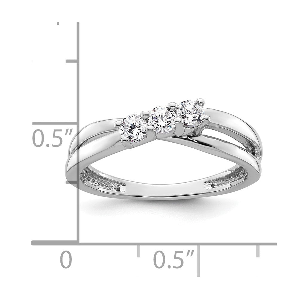 Buy Exclusive 14K White Gold 3-Stone Engagement Ring Setting - Stylish 1/10 Carat