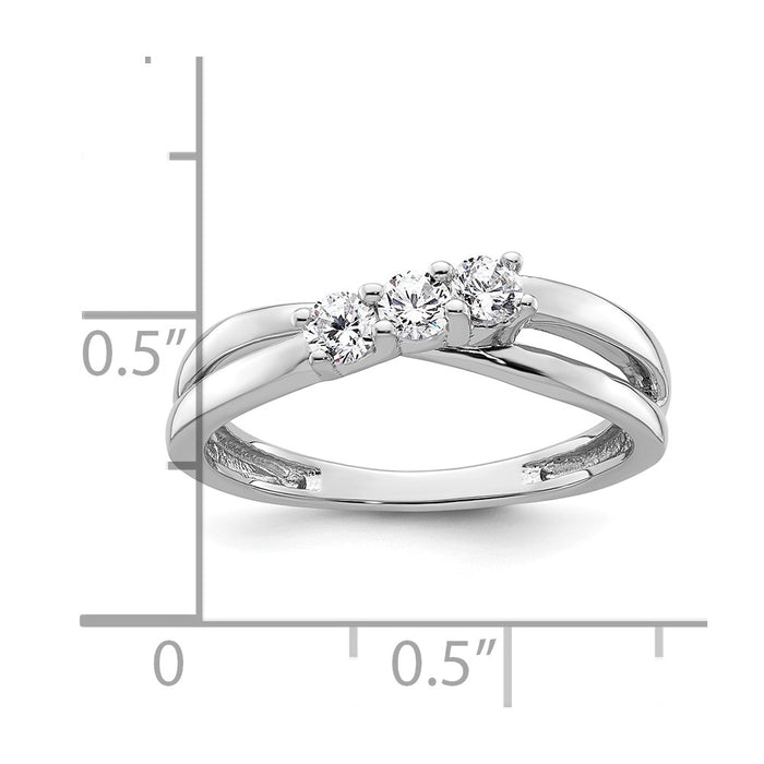 Buy Exclusive 14K White Gold 3-Stone Engagement Ring Setting - Stylish 1/10 Carat-7