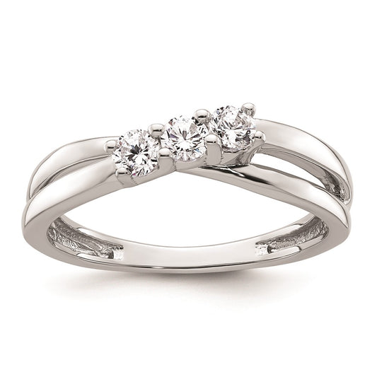 Buy Exclusive 14K White Gold 3-Stone Engagement Ring Setting - Stylish 1/10 Carat