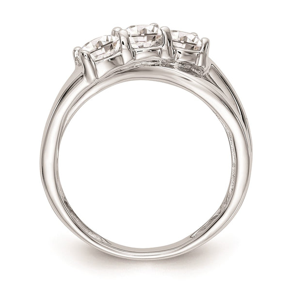 14K White Gold 3-Stone Engagement Ring Setting - 1/3 Carat