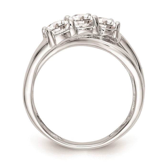 Buy 14K White Gold 3-Stone Engagement Ring Setting - Stylish & Affordable!-2