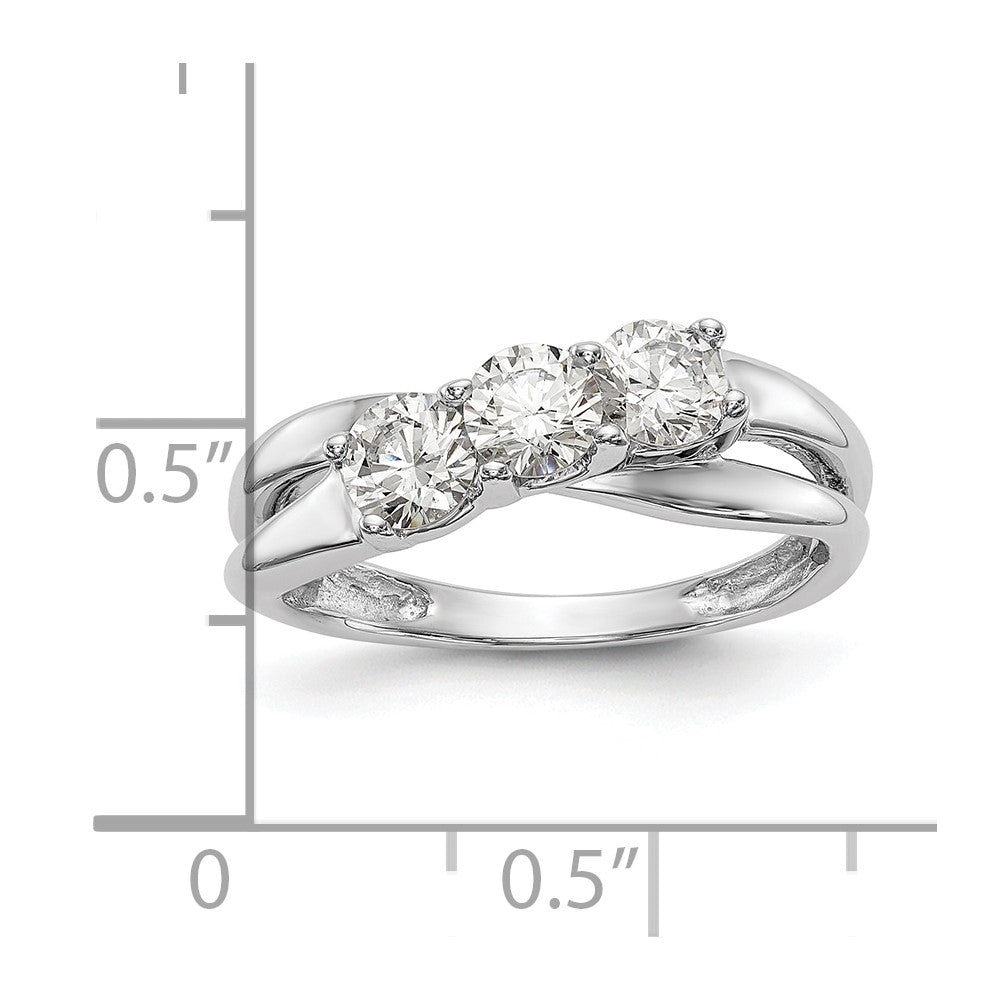 Buy 14K White Gold 3-Stone Engagement Ring Setting - Stylish & Affordable!