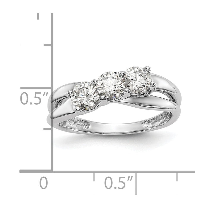 Buy 14K White Gold 3-Stone Engagement Ring Setting - Stylish & Affordable!-7