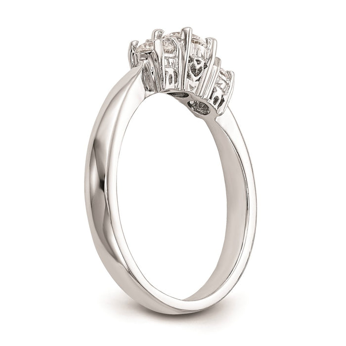 Buy Exclusive 14K White Gold 3-Stone Engagement Ring Setting for 1/3 Carat-6