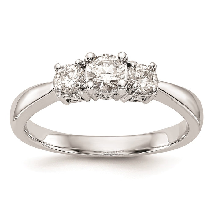 Buy Exclusive 14K White Gold 3-Stone Engagement Ring Setting for 1/3 Carat-1