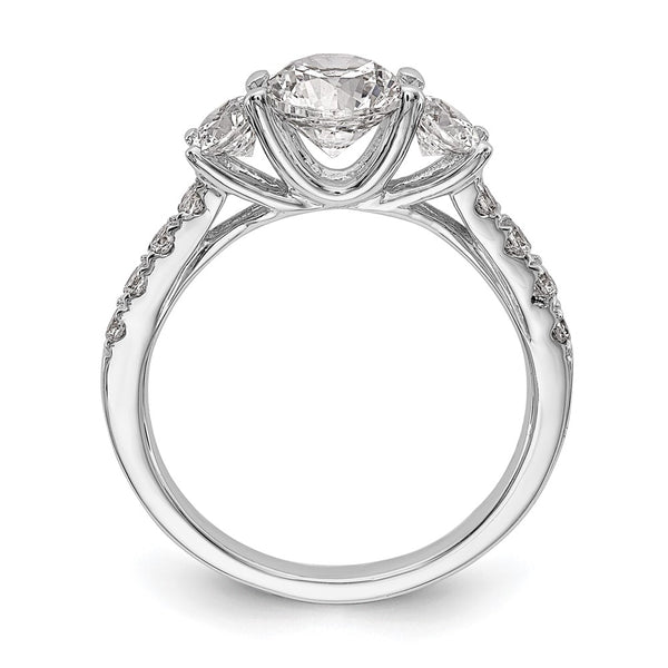 14K White Gold Semi-Mount Engagement Ring - 1 Carat Side Stones