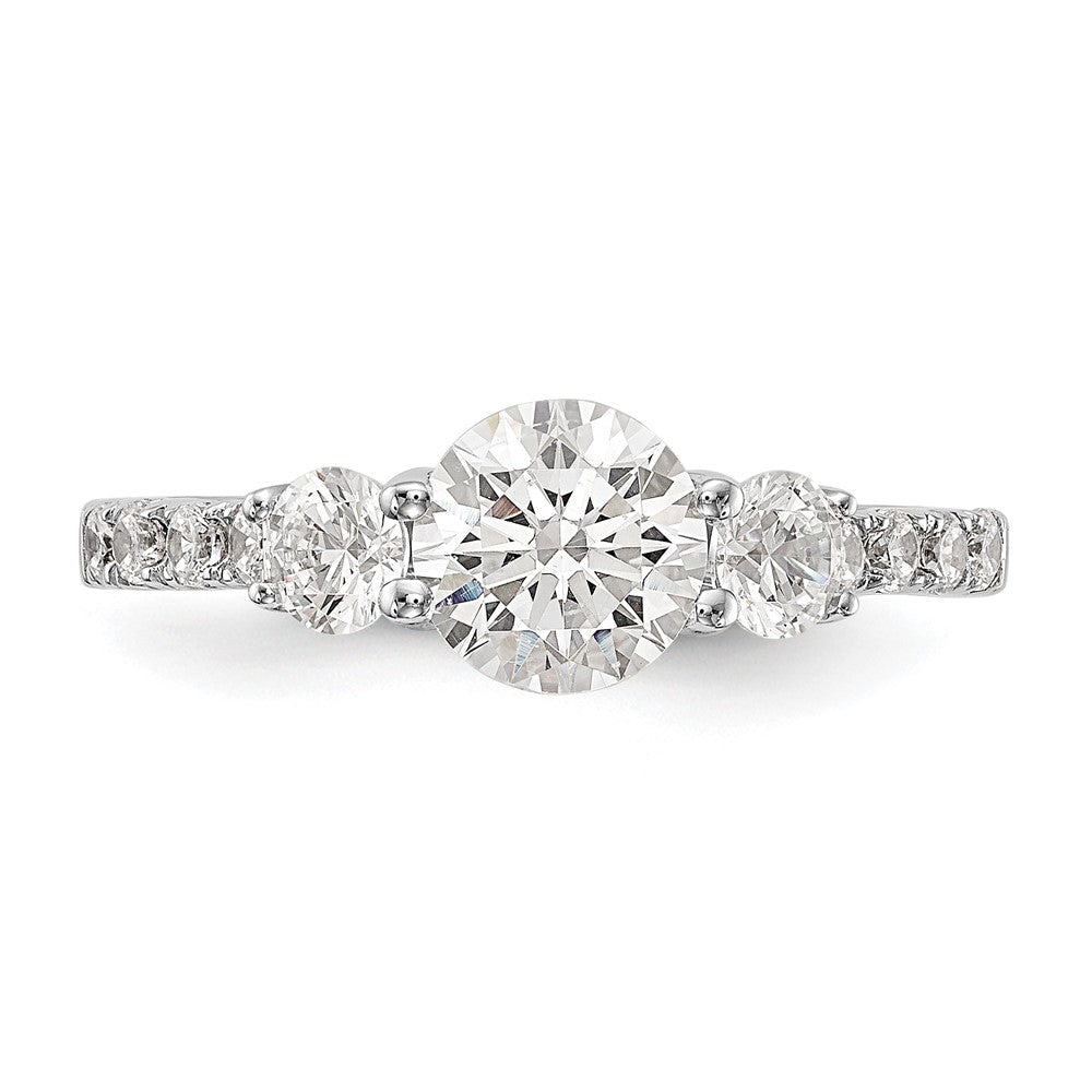 Buy 14K White Gold Semi-Mount Engagement Ring | 1 Carat with Stylish Side Stones
