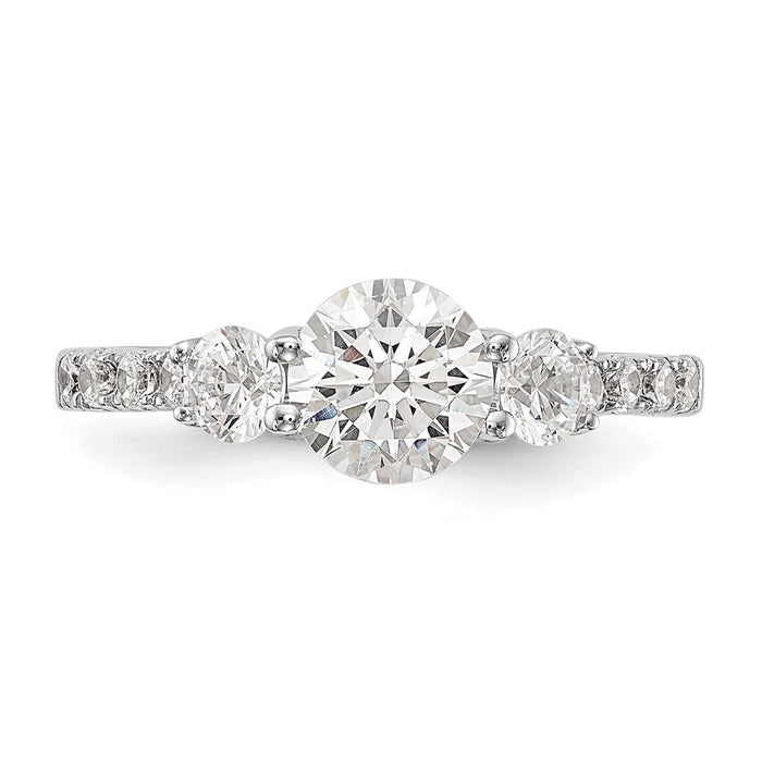 Buy 14K White Gold Semi-Mount Engagement Ring | 1 Carat with Stylish Side Stones-4