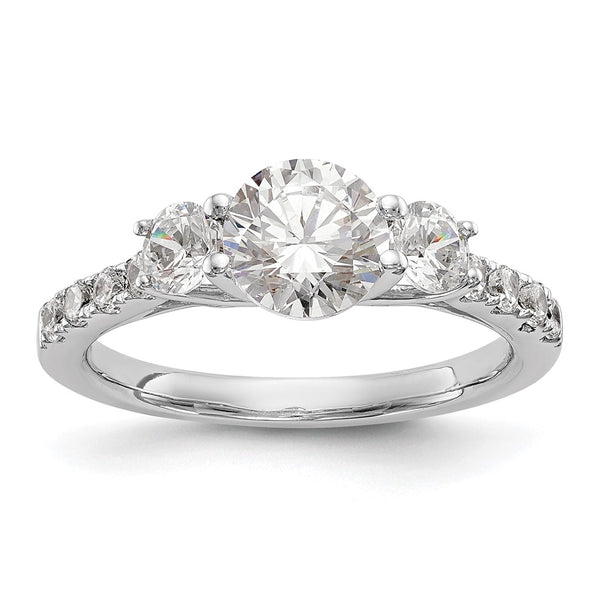 14K White Gold Semi-Mount Engagement Ring - 1 Carat Side Stones