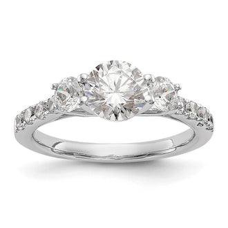 Buy 14K White Gold Semi-Mount Engagement Ring | 1 Carat with Stylish Side Stones