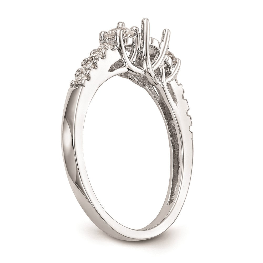 Buy Exclusive 14K White Gold 3-Stone Engagement Ring Setting - Stylish Design for 1/3 Carat Center