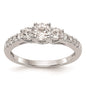 Buy Exclusive 14K White Gold 3-Stone Engagement Ring Setting - Stylish Design for 1/3 Carat Center-1