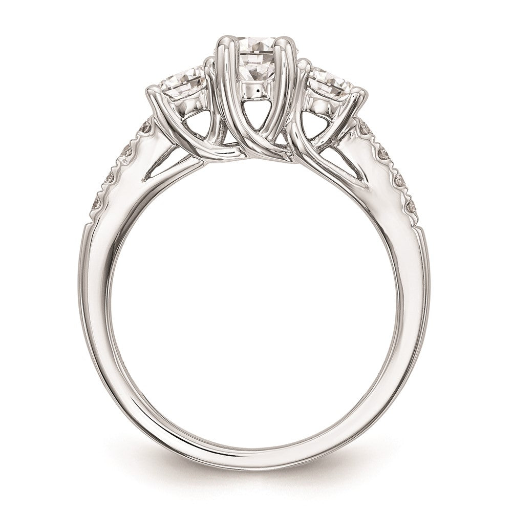 High-Quality 14K White Gold 3-Stone Engagement Ring Setting - Affordable Luxury