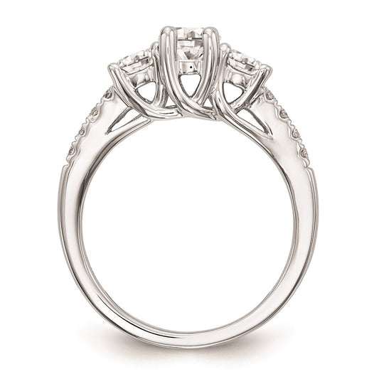 High-Quality 14K White Gold 3-Stone Engagement Ring Setting - Affordable Luxury