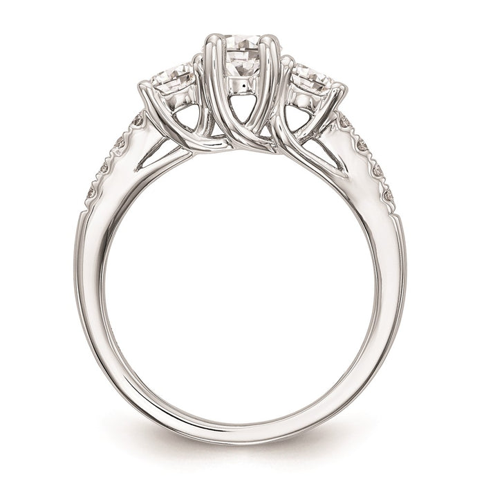 High-Quality 14K White Gold 3-Stone Engagement Ring Setting - Affordable Luxury-2