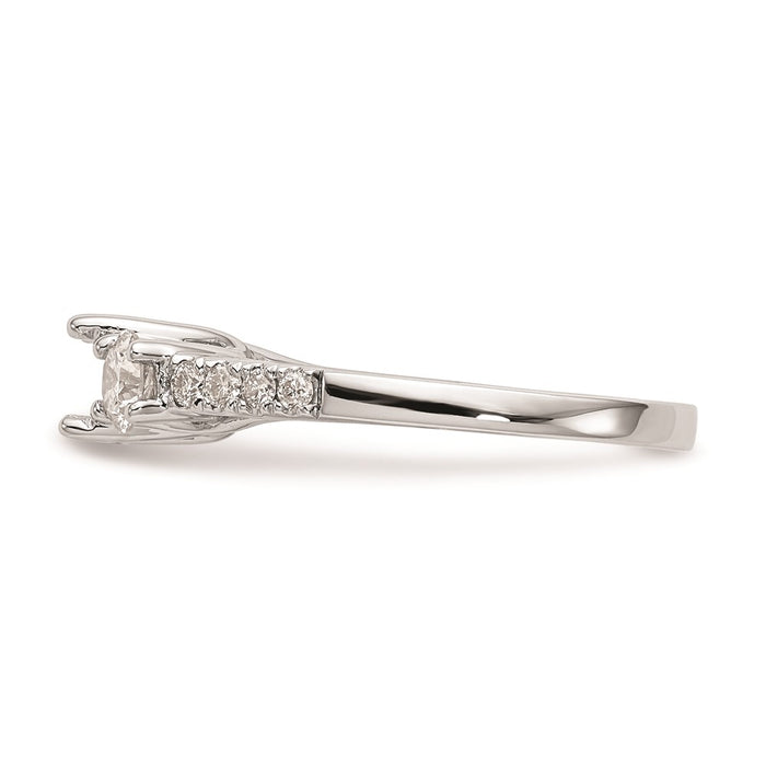 High-Quality 14K White Gold 3-Stone Engagement Ring Setting - Affordable Luxury-3