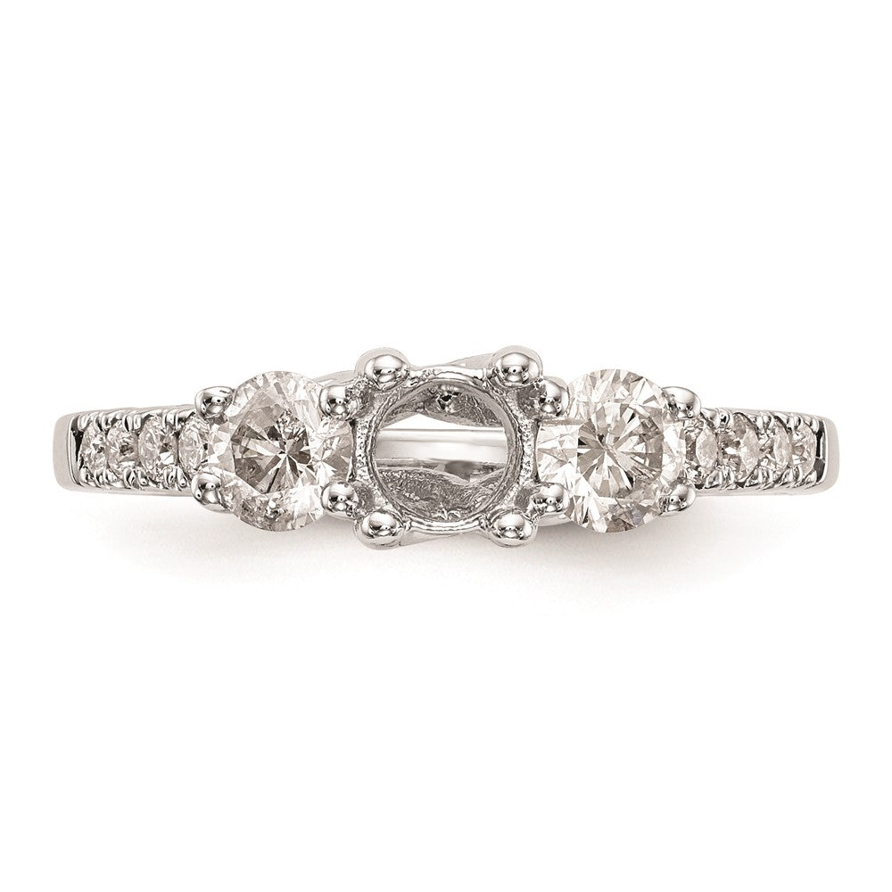 High-Quality 14K White Gold 3-Stone Engagement Ring Setting - Affordable Luxury