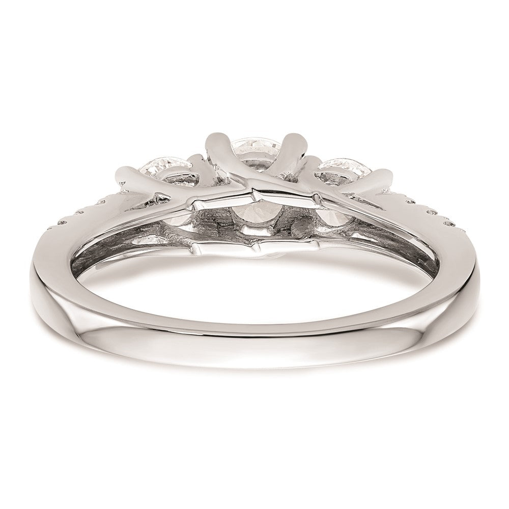 High-Quality 14K White Gold 3-Stone Engagement Ring Setting - Affordable Luxury
