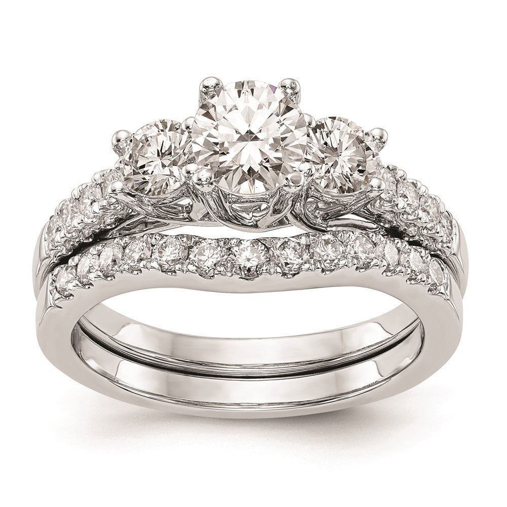 High-Quality 14K White Gold 3-Stone Engagement Ring Setting - Affordable Luxury