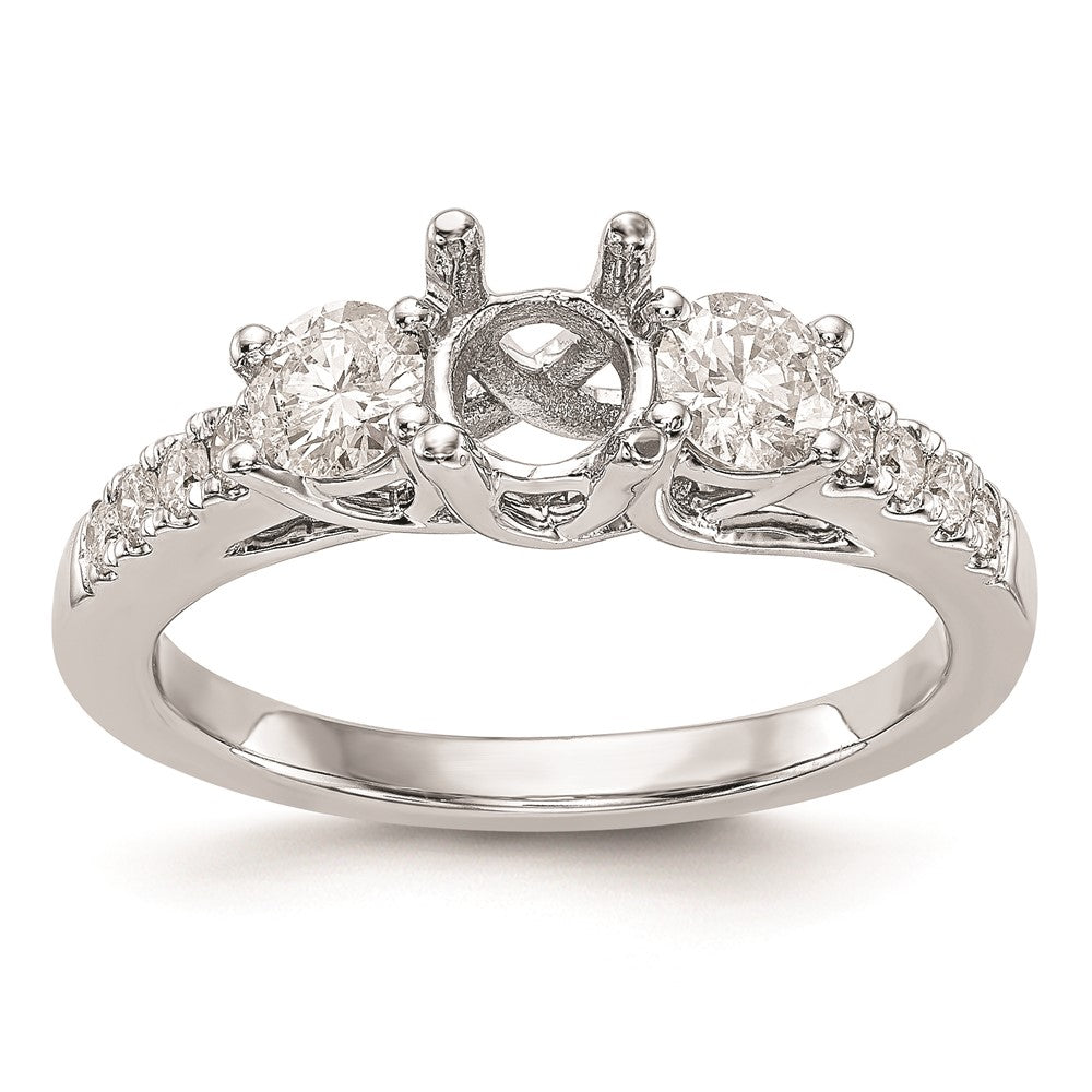 High-Quality 14K White Gold 3-Stone Engagement Ring Setting - Affordable Luxury