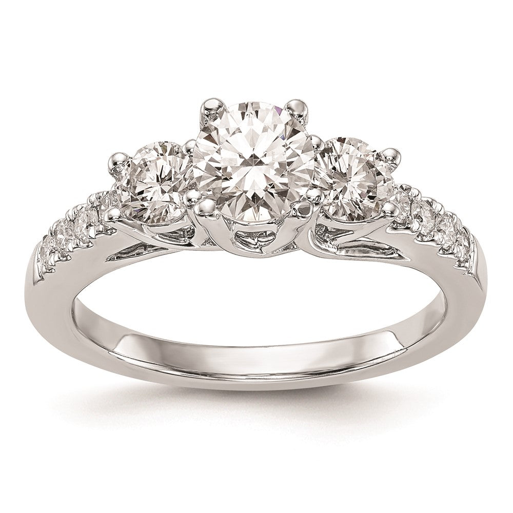 High-Quality 14K White Gold 3-Stone Engagement Ring Setting - Affordable Luxury