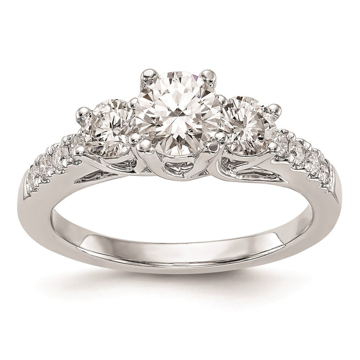 High-Quality 14K White Gold 3-Stone Engagement Ring Setting - Affordable Luxury-1