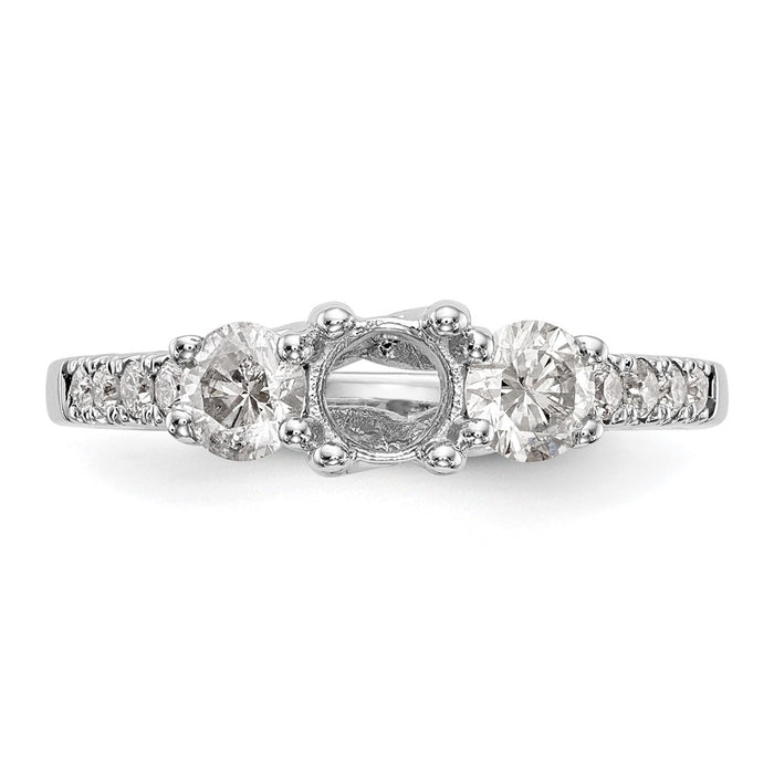 Exclusive 14K White Gold 3-Stone Engagement Ring for 1/2 Carat Center - Stylish Value!-4