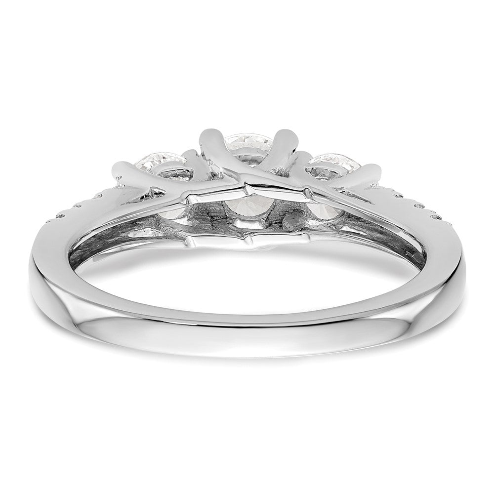 Exclusive 14K White Gold 3-Stone Engagement Ring for 1/2 Carat Center - Stylish Value!