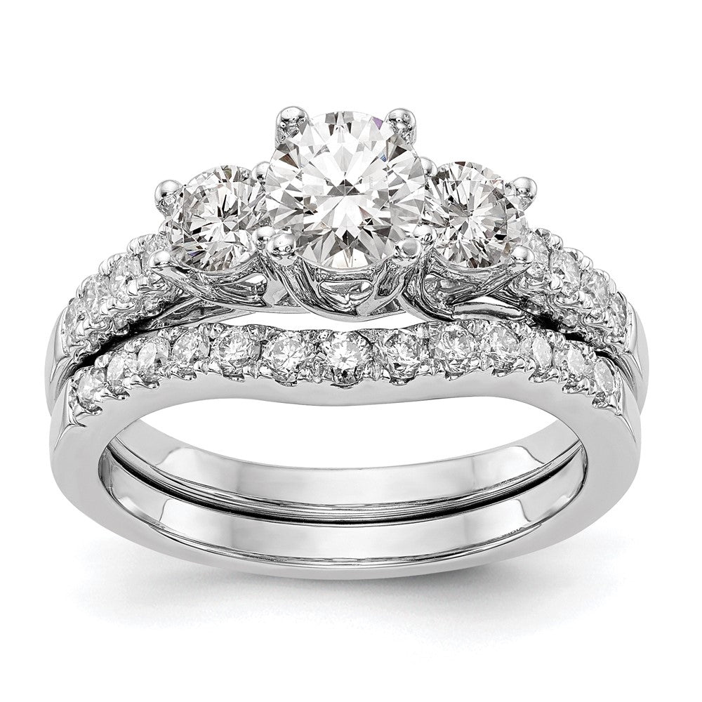 Buy Exclusive 14K White Gold 3-Stone Engagement Ring for 1/3 Carat Diamond