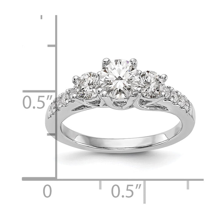 Buy Exclusive 14K White Gold 3-Stone Engagement Ring for 1/3 Carat Diamond-8