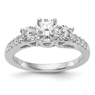 Exclusive 14K White Gold 3-Stone Engagement Ring for 1/2 Carat Center - Stylish Value!