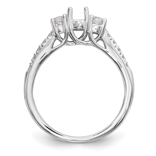 Buy Exclusive 14K White Gold 3-Stone Semi-Mount Engagement Ring, 1/3 Carat