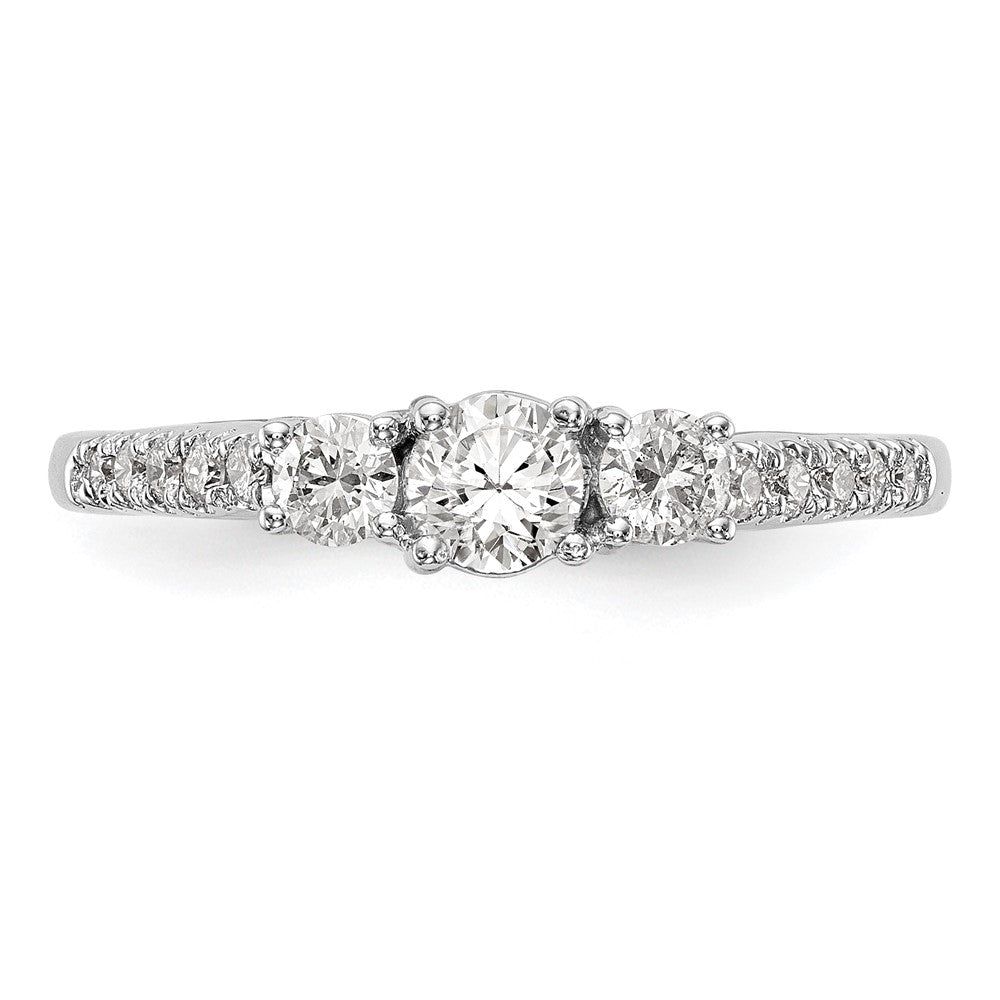 Buy Exclusive 14K White Gold 3-Stone Semi-Mount Engagement Ring, 1/3 Carat