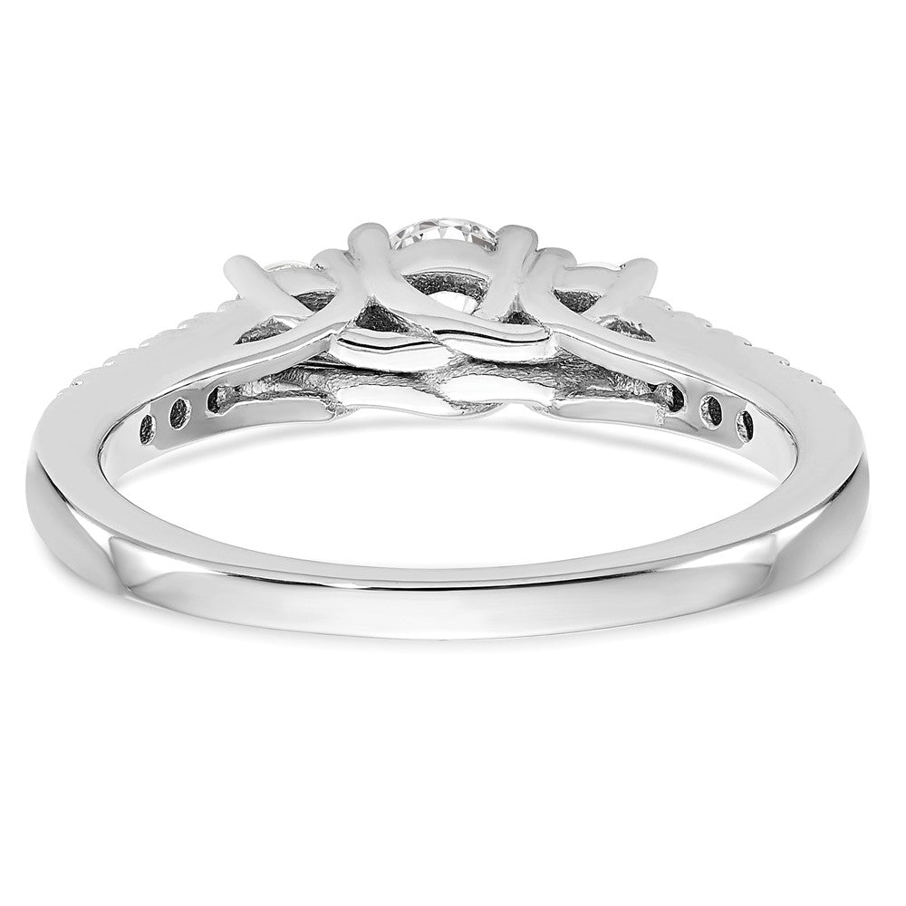 Buy Exclusive 14K White Gold 3-Stone Semi-Mount Engagement Ring, 1/3 Carat
