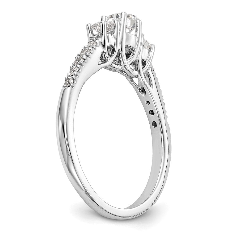 Buy Exclusive 14K White Gold 3-Stone Semi-Mount Engagement Ring, 1/3 Carat