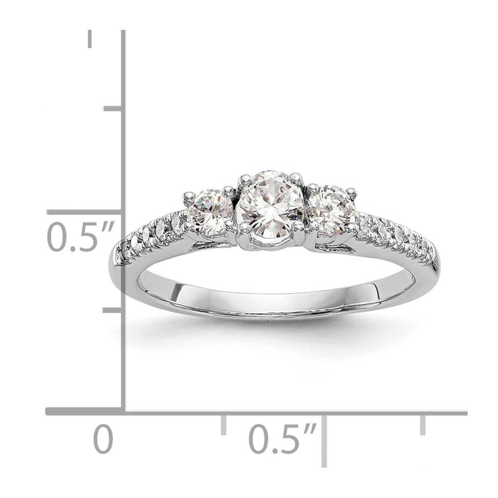 Buy Exclusive 14K White Gold 3-Stone Semi-Mount Engagement Ring, 1/3 Carat