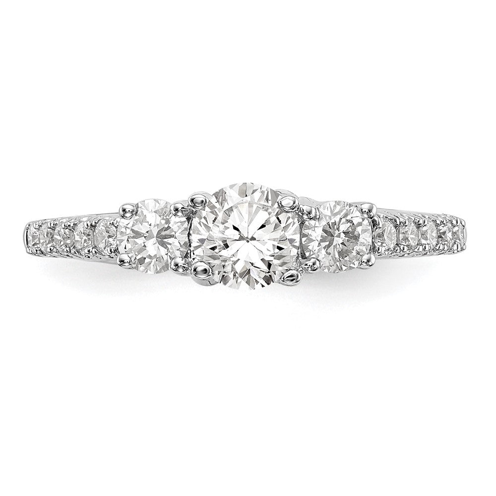 Buy Stylish 14K White Gold 3-Stone Engagement Ring for 1/2 Carat Diamond