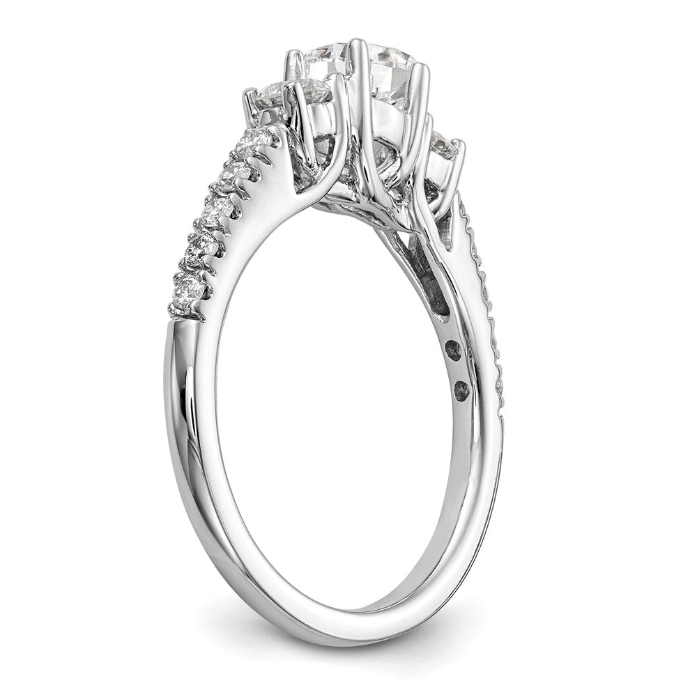 Buy Stylish 14K White Gold 3-Stone Engagement Ring for 1/2 Carat Diamond