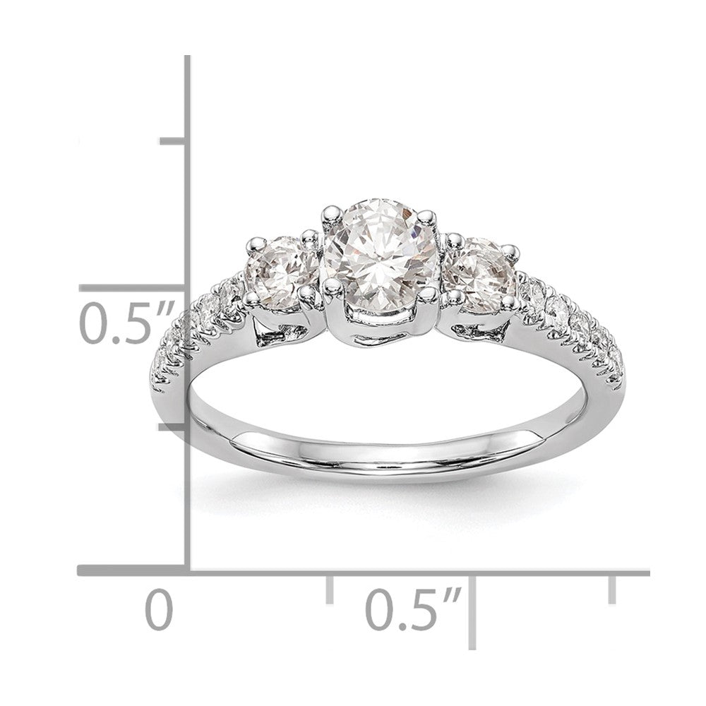 Buy Stylish 14K White Gold 3-Stone Engagement Ring for 1/2 Carat Diamond