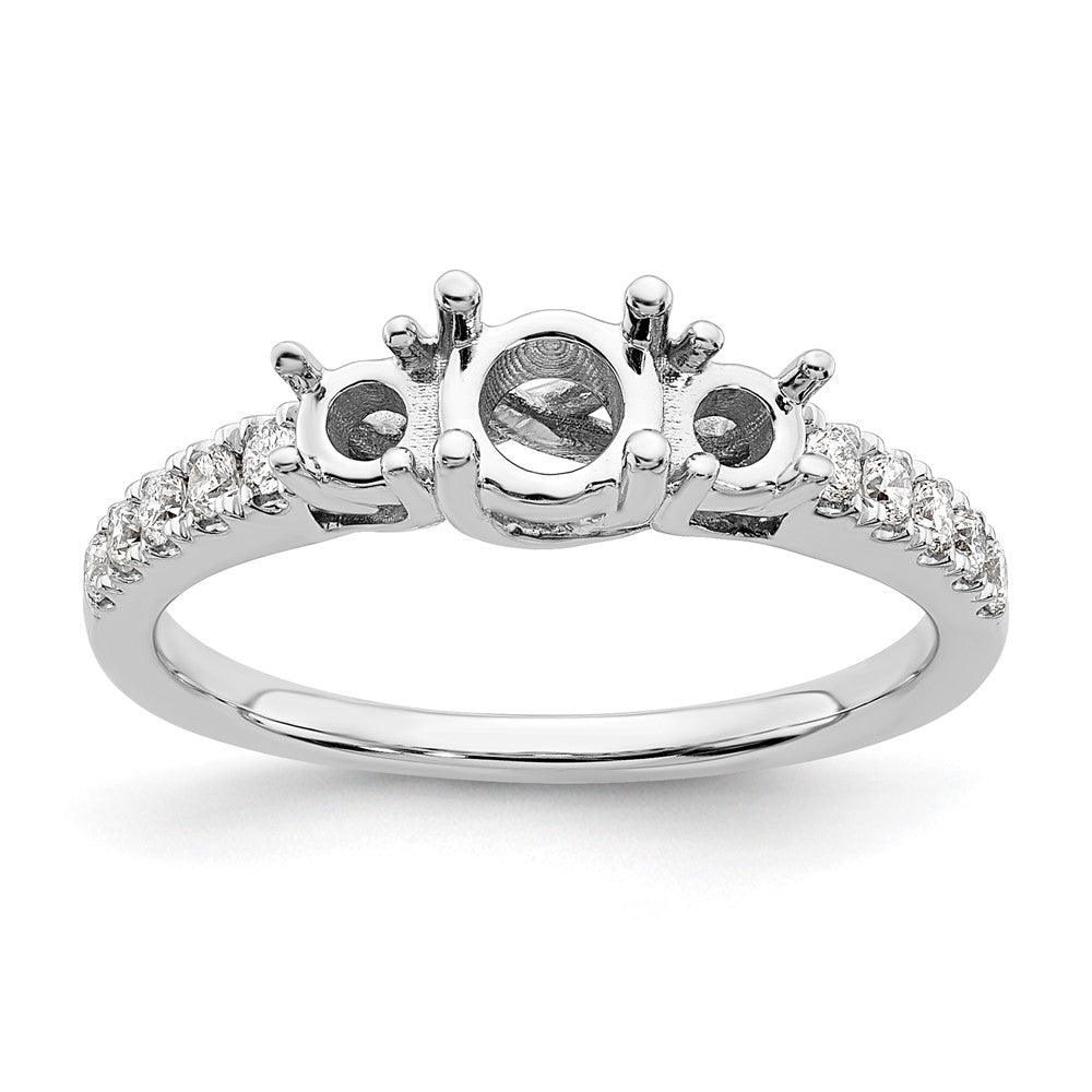 Buy Stylish 14K White Gold 3-Stone Engagement Ring for 1/2 Carat Diamond