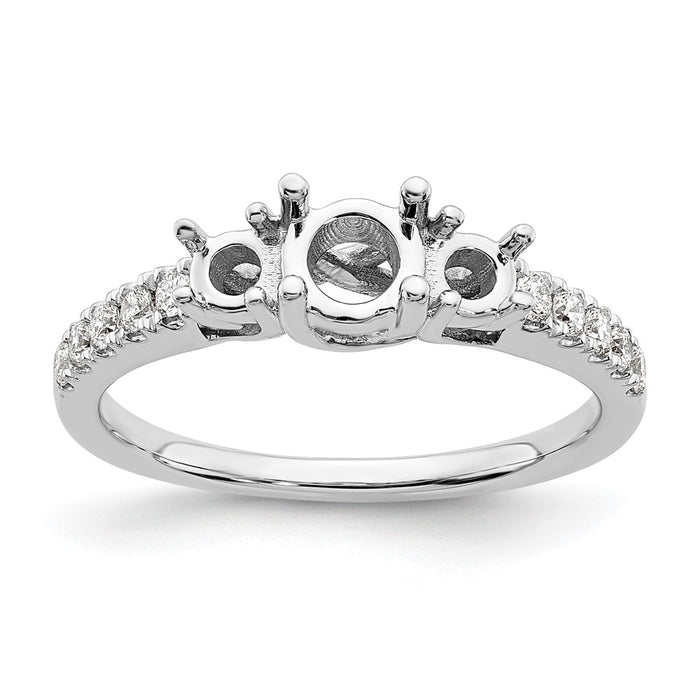 Buy Stylish 14K White Gold 3-Stone Engagement Ring for 1/2 Carat Diamond-8