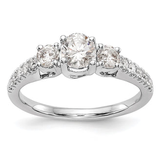 Buy Stylish 14K White Gold 3-Stone Engagement Ring for 1/2 Carat Diamond
