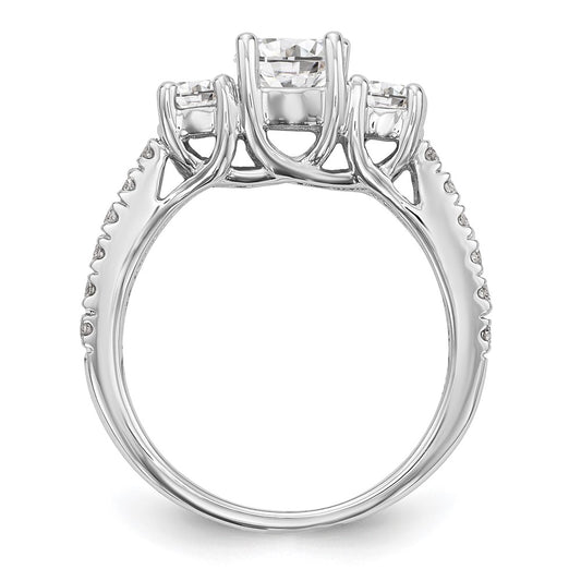Buy Exclusive 14K White Gold 3-Stone Semi-Mount Engagement Ring, 3/4 Carat